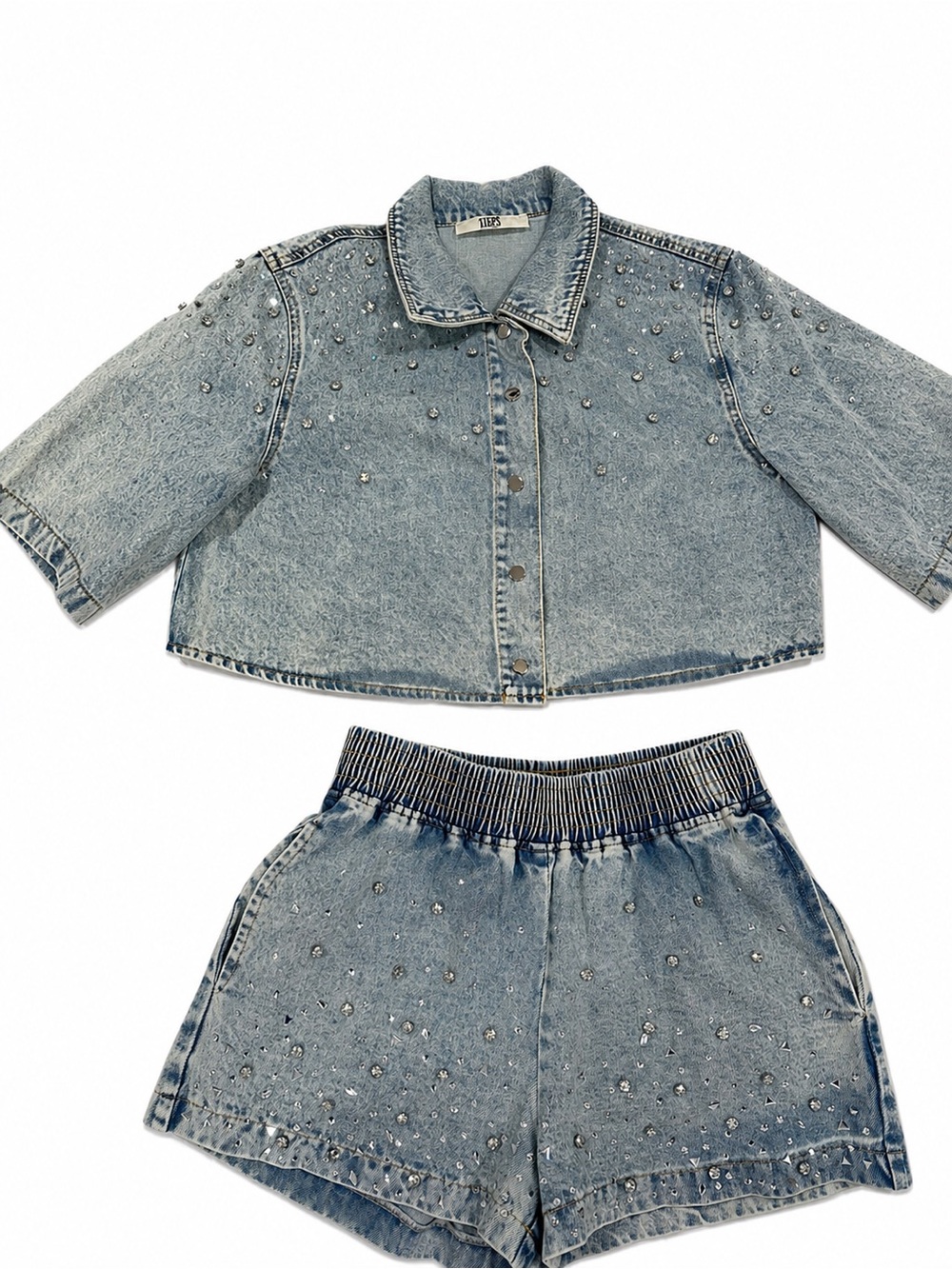 Laya Denim Top and Short Set READ DESCRIPTION FOR SIZING